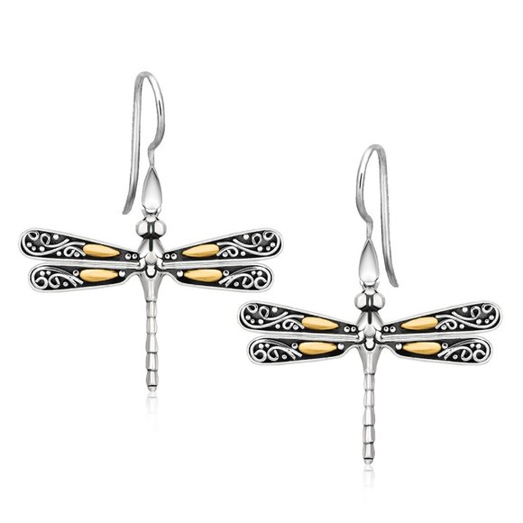 Phillip Gavriel Dragonfly Design Earrings
